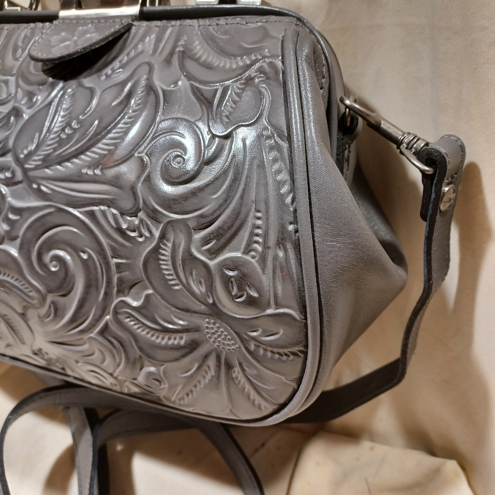 Patricia Nash All Leather Satchel Or Shoulder Bag - Picture 3 of 10